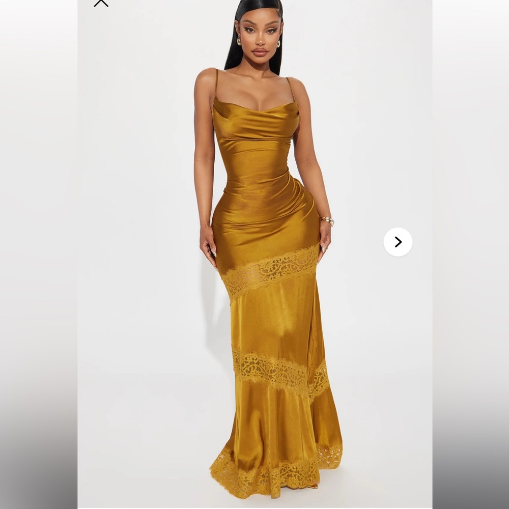 Elegant Gold Evening Gown “Inside Out” Fashion Nova